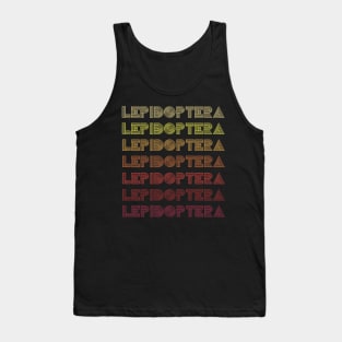 Retro Insect Butterfly Vintage Repeated word "Lepidoptera" Tank Top